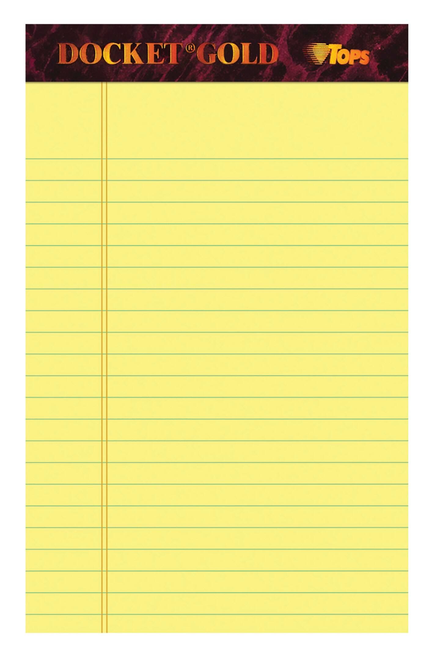 PAD LEGAL 5X8 IN CANARY 50 SHTS PK OF 12 TOP63900