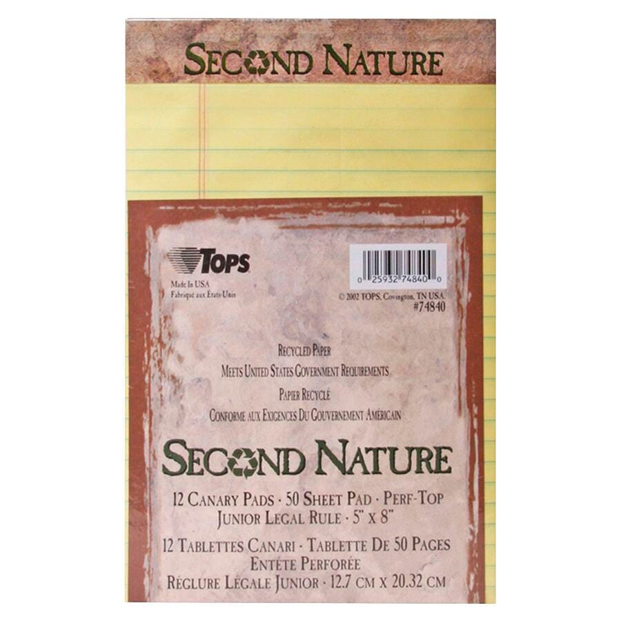 PAD LEGAL RECYCLED 5X8 IN CANARY 50 SHTS PK OF 12 TOP74840
