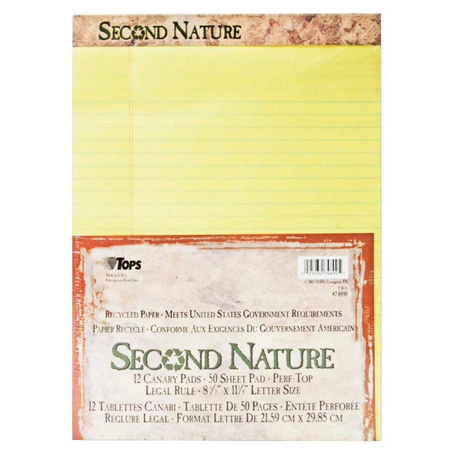 PAD LEGAL RECYCLED 5.5X11.75 IN CANARY 50 SHTS PK OF 12 TOP74890