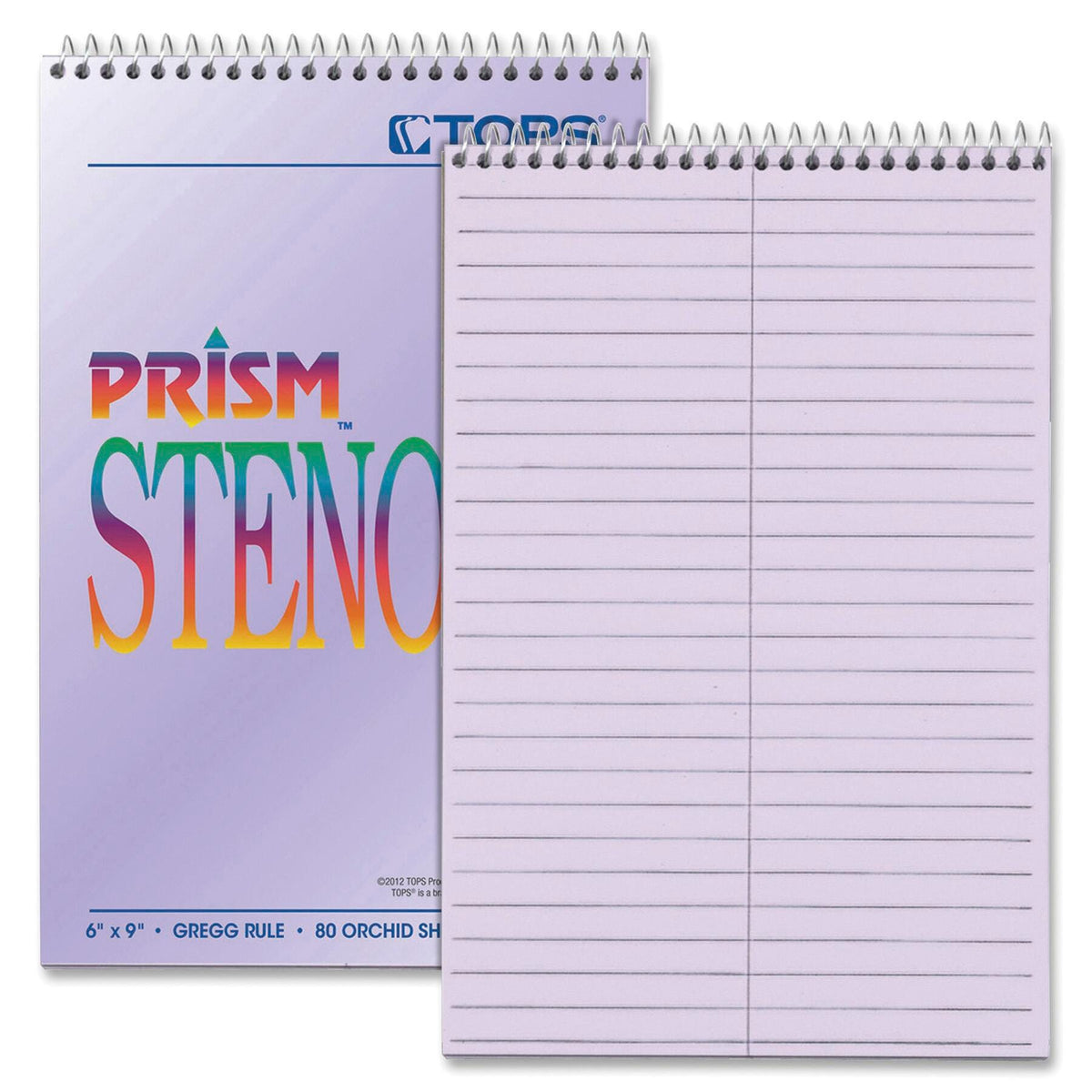 NOTEBOOK STENO 6X9 IN GREGG RULED ORCHID 80 SHTS PK OF 4 TOP80264