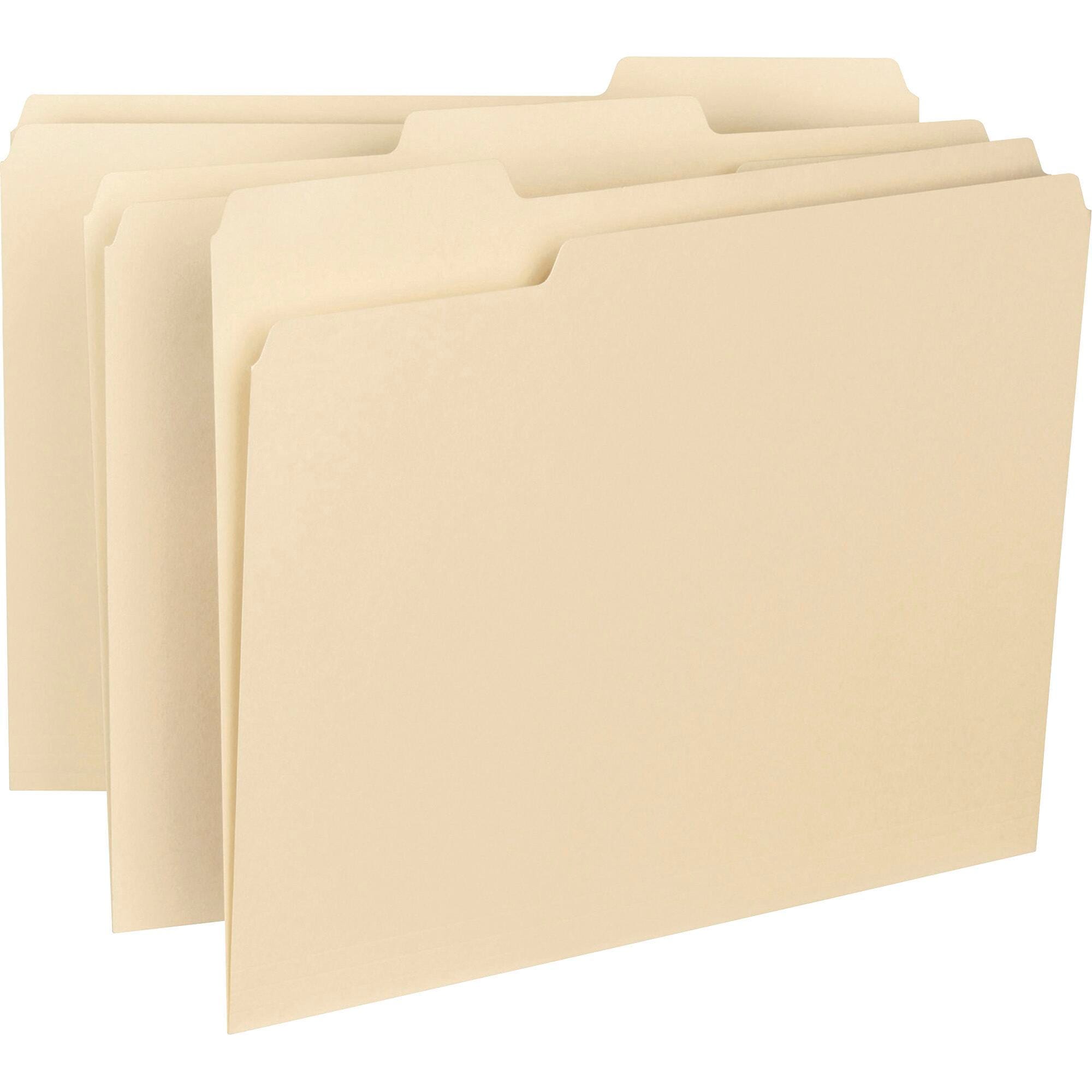 FILE FOLDER INTERIOR LETTER 1/3 CUT MANILA PK OF 100 SMD10230