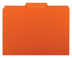FILE FOLDER INTERIOR LETTER 1/3 CUT ORANGE PK OF 100 SMD10259