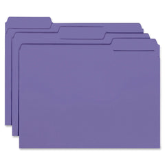 FILE FOLDER INTERIOR LETTER 1/3 CUT PURPLE PK OF 100 SMD10283