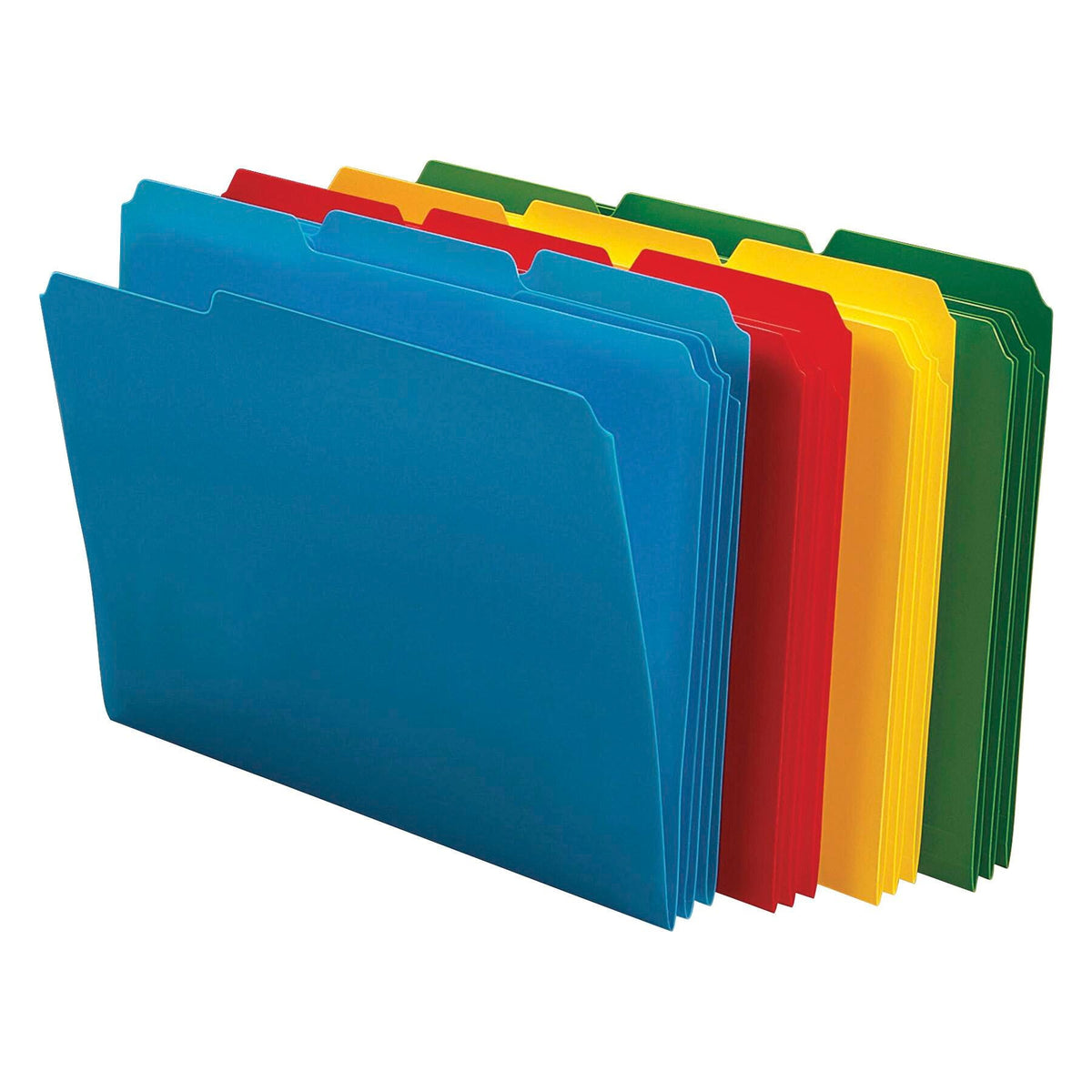 FILE FOLDER POLY LETTER 1/3 CUT ASST PK OF 24 SMD10510
