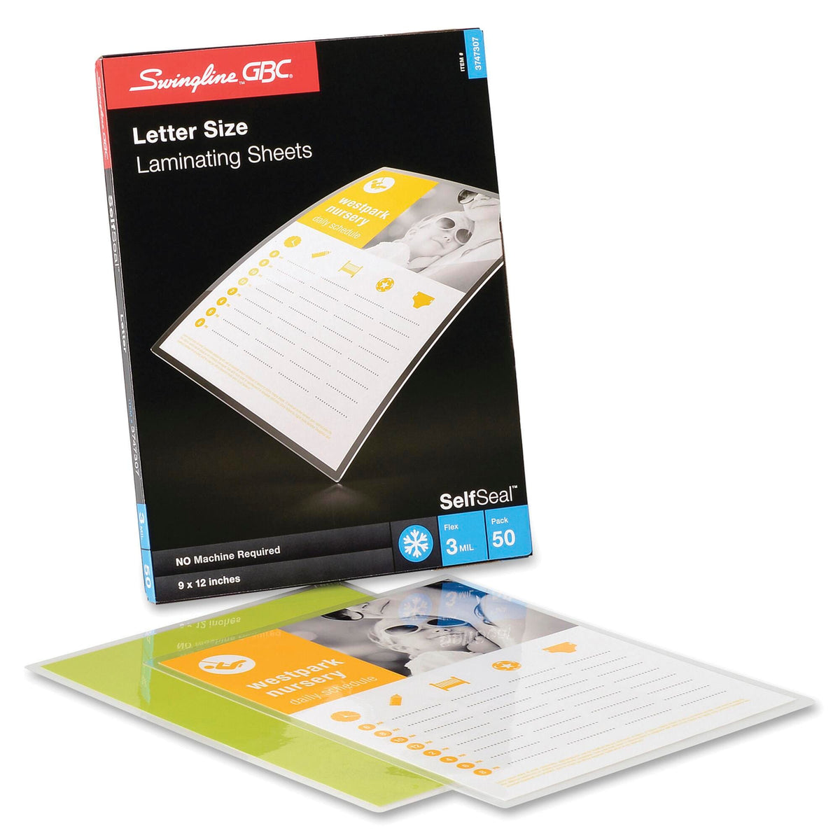 LAMINATING SHEET - SELF-ADHESIVE LETTER SIZE - 9 X 11-1/2 INCH - 3MIL - CLEAR - PACK OF 50