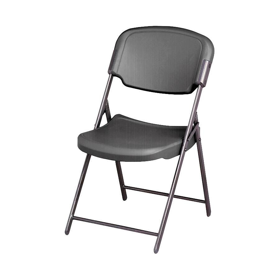 CHAIR FOLDING PLASTIC/STEEL FRAME 18-3/4X21-1/2X35-1/2 CHAR ICE64007