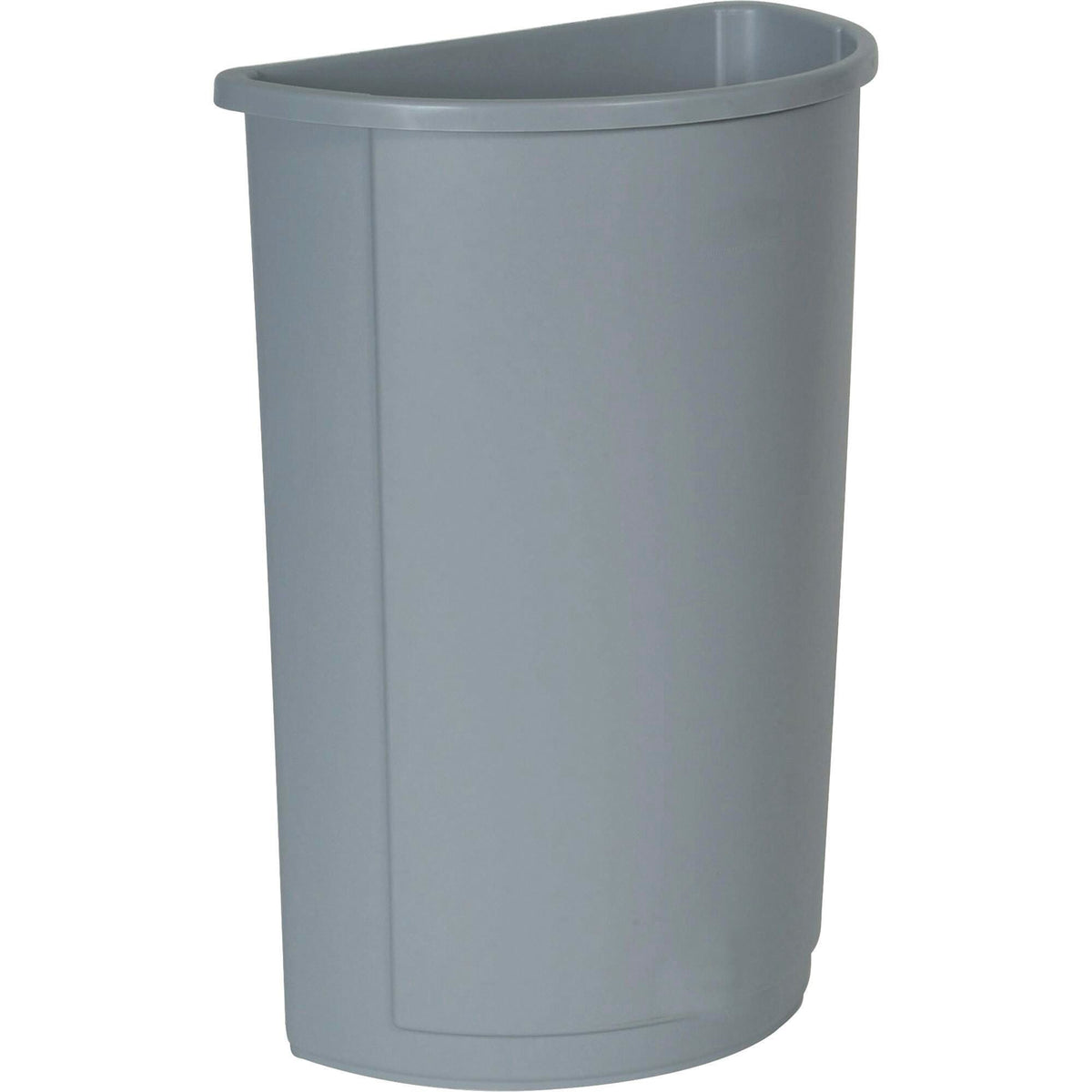 RECEPTACLE - HALF ROUND WASTEBASKET - 21 GALLON CAPACITY - 12 W X 21 D X 286 H IN - GRAY COLOR - EACH