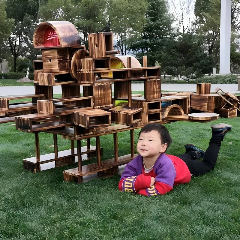 108 pieces of hollow charcoalized building blocks