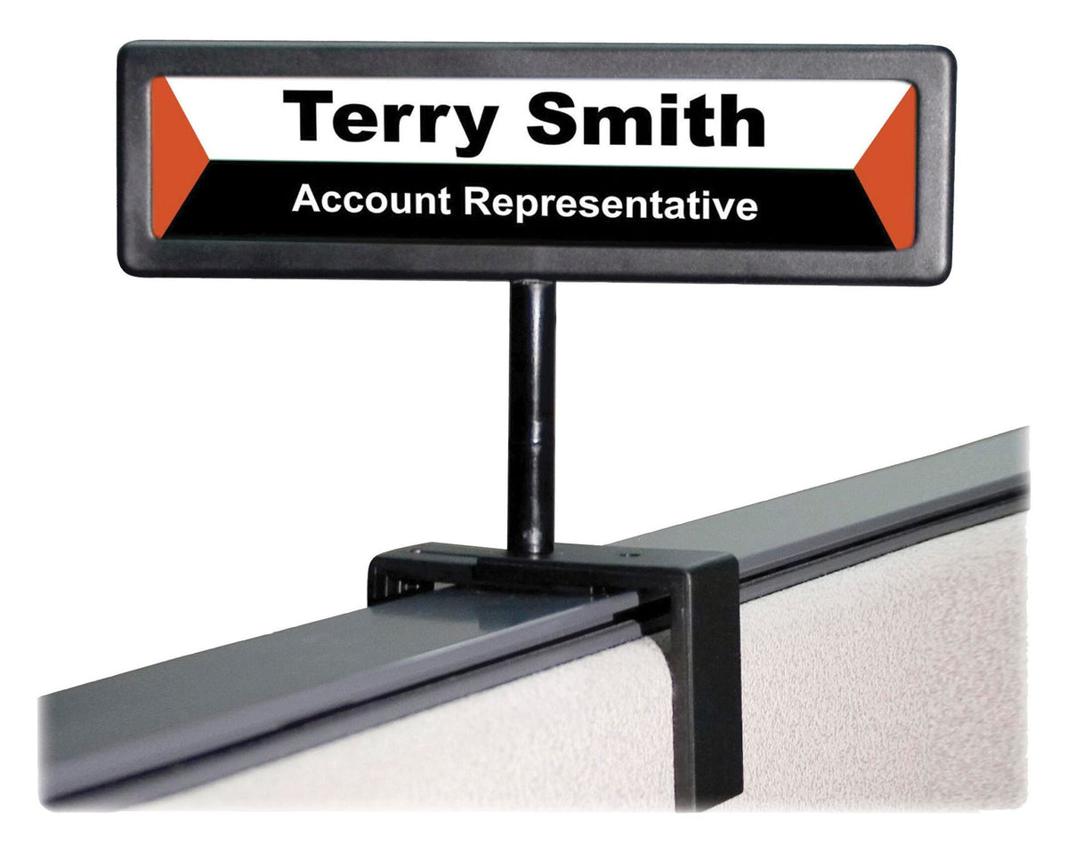 CUBICLE SIGN NAMPLATE 9X.625X2.5 BLACK AVT75334