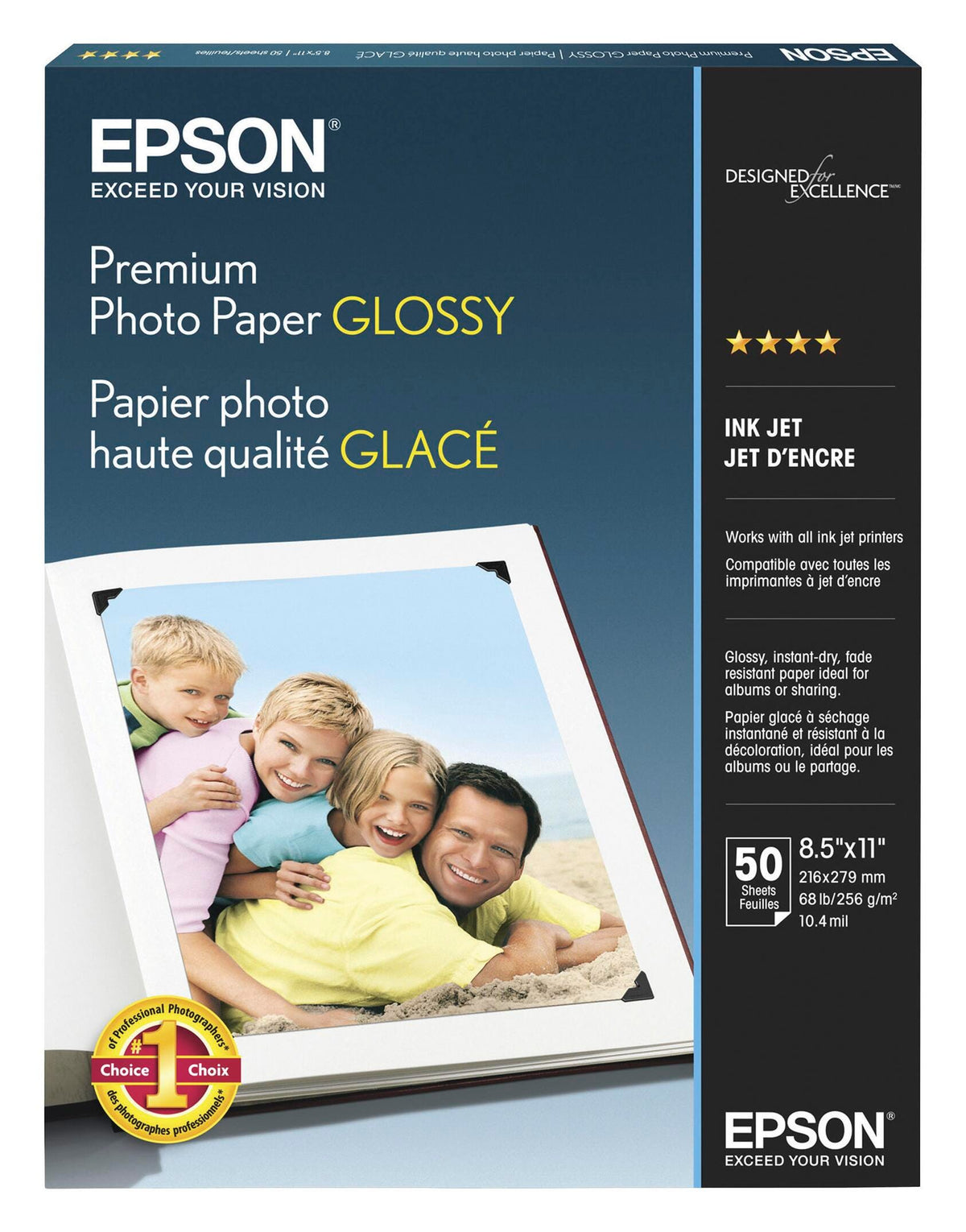 PAPER PHOTO 8.5X11 IN GLOSSY PK OF 50 EPSS041667