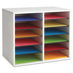 ORGANIZER WOOD ADJUSTABLE 12 COMPARTMENT GRAY SAF9420GR