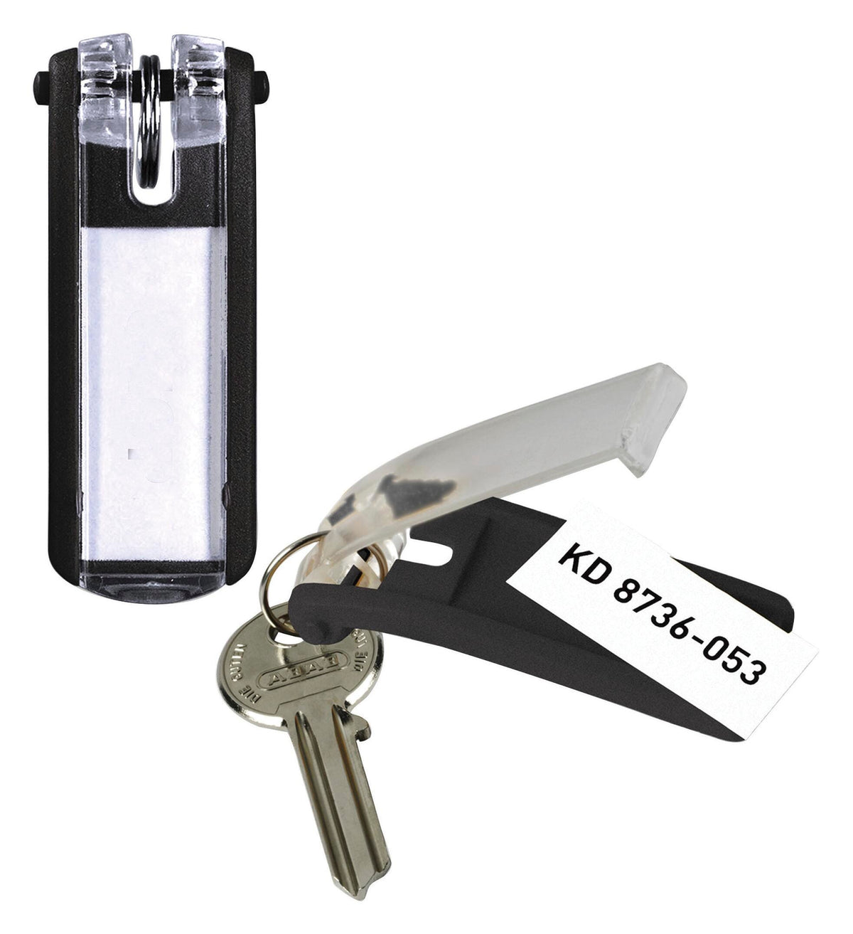 TAGS KEY W/BLANK LABEL INSERTS BLK DBL195701 PACK OF 6