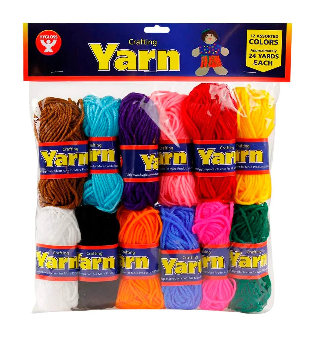 YARN CRAFTING ASSORTMENT PACK 12 COLORS