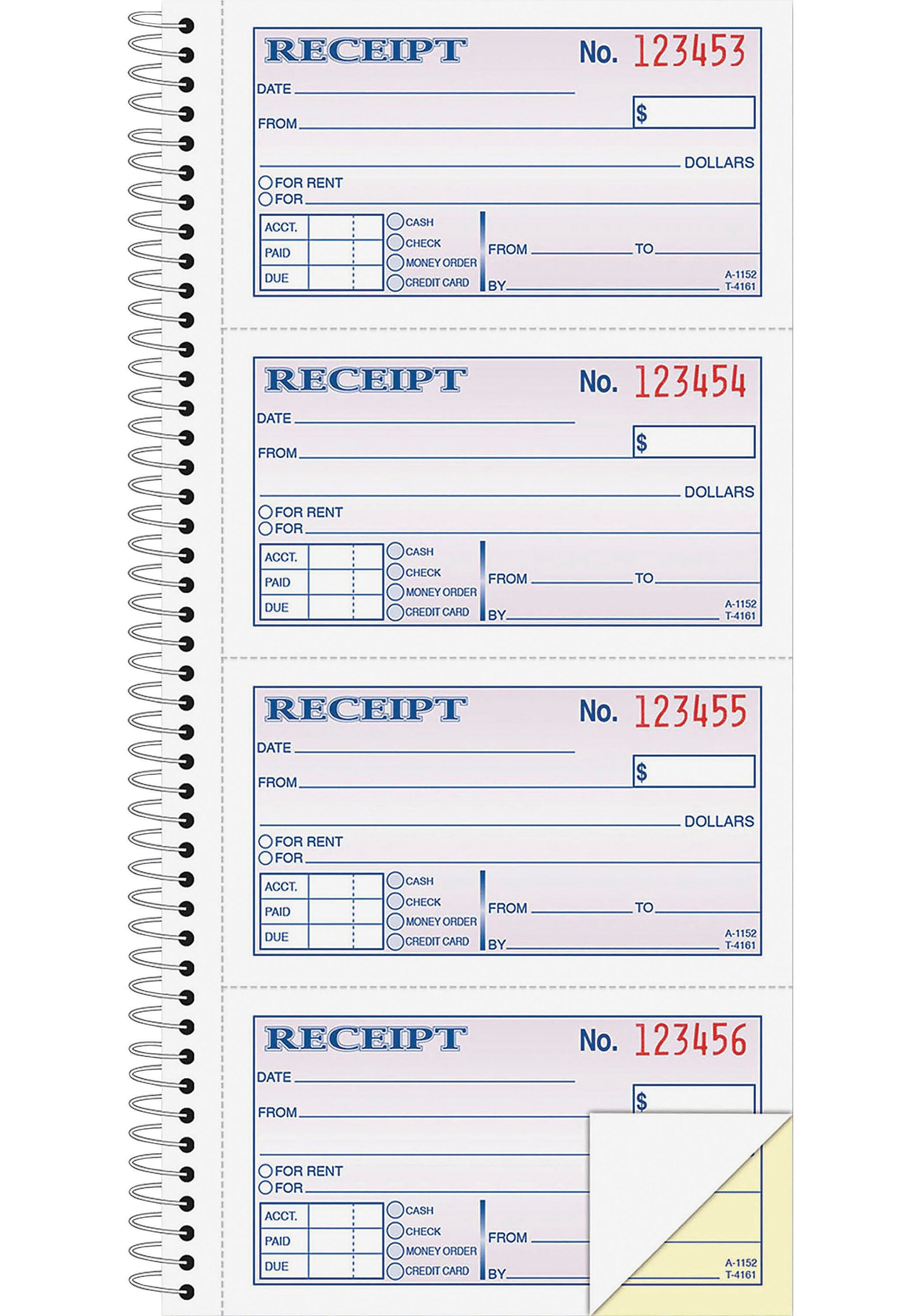 BOOK MONEY RCPT 2PART 200/BK 5.25X11 ABFSC1152