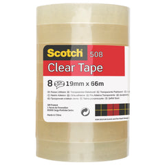Tape Easy Tear Clear 19Mmx66Mt Pk8