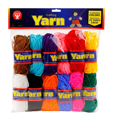 YARN CRAFTING ASSORTMENT PACK 12 COLORS