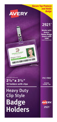 HOLDER BADGE LNDSCP CLIP 2.25X3.5 CLEAR AVE2921 PACK OF 50