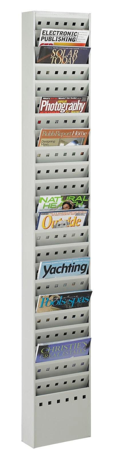 DISPLAY LITERATURE RACK 23 POCKET GRAY