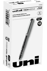 PEN ROLLERBALL UB VISION .7MM BLACK SAN1734903 PACK OF 12