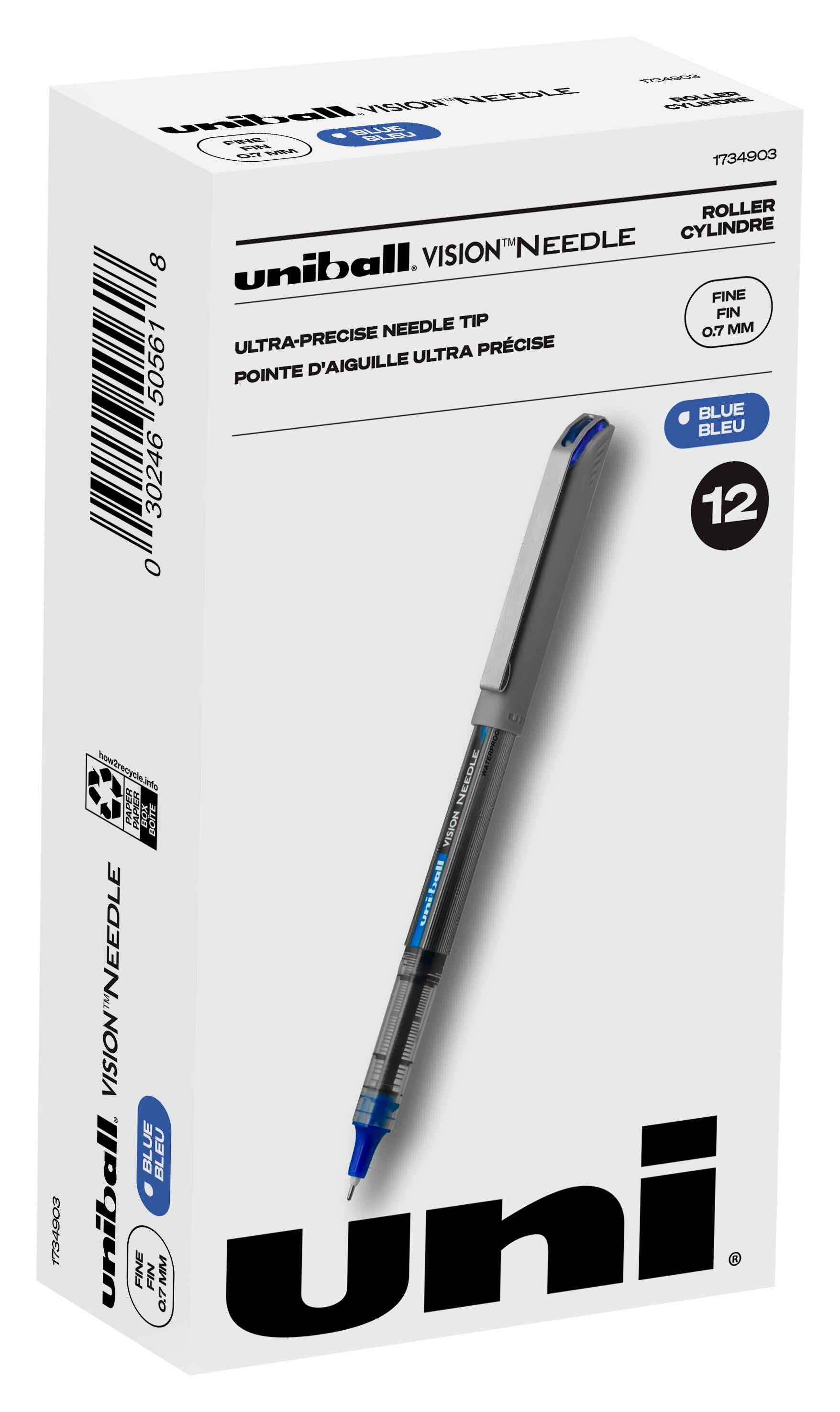 PEN ROLLERBALL UB VISION .7MM BLUE SAN1734904 PACK 12