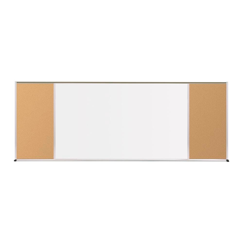 MOORECO COMBINATION BOARD-PORCELAIN STEEL WHITEBOARD - NATURAL CORK TACKBOARD - TYPE F - OVERALL-4 X 12 FT - WRITING-4 X 8 FT - TACKBOARD-4 X 2 FT