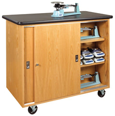 CABINET - DIVERSIFIED SPACES - PERPETULAB BALANCE STORAGE - MOBILE - 48 W X 24 D X 40 H IN - OAK HARDWOOD