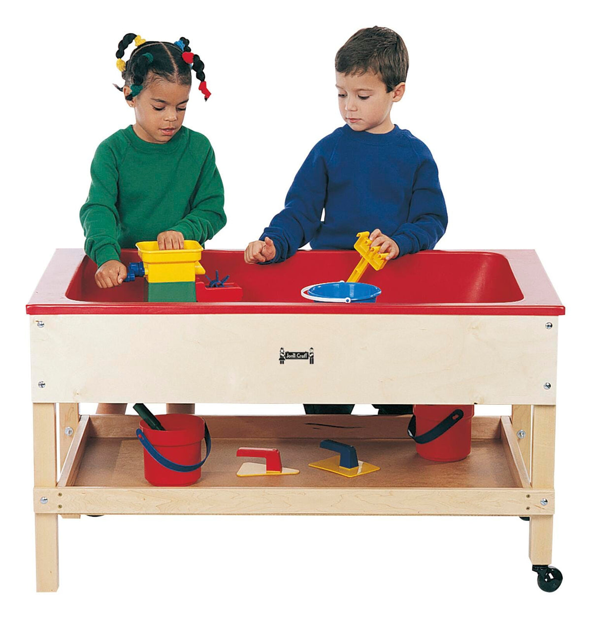 JONTI-CRAFT SAND AND WATER TABLE WITH SHELF - 42 X 22 X 24 INCHES