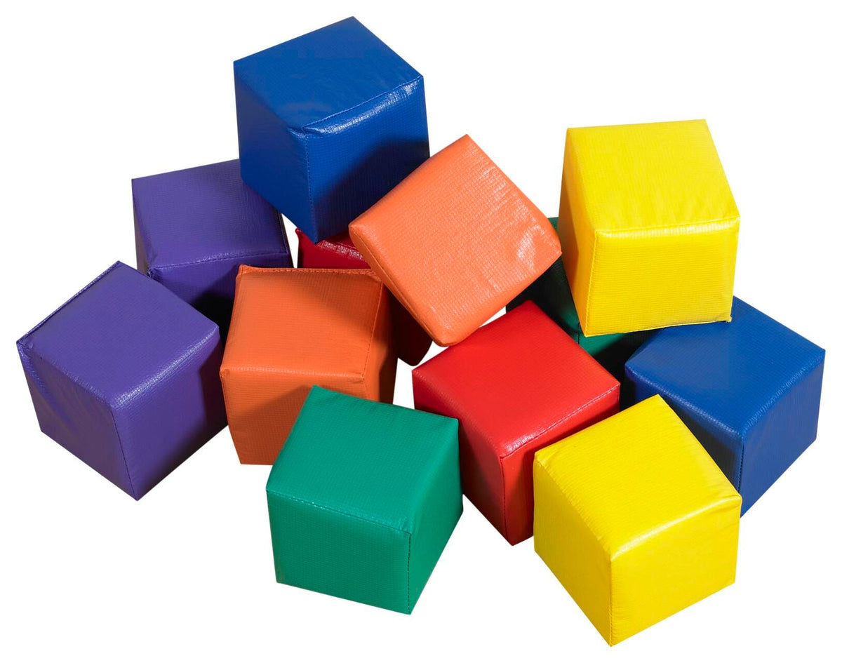 CHILDRENS FACTORY TODDLER BABY BLOCKS - 5-1/2 X 5-1/2 X 5-1/2 INCHES - PRIMARY - SET OF 12