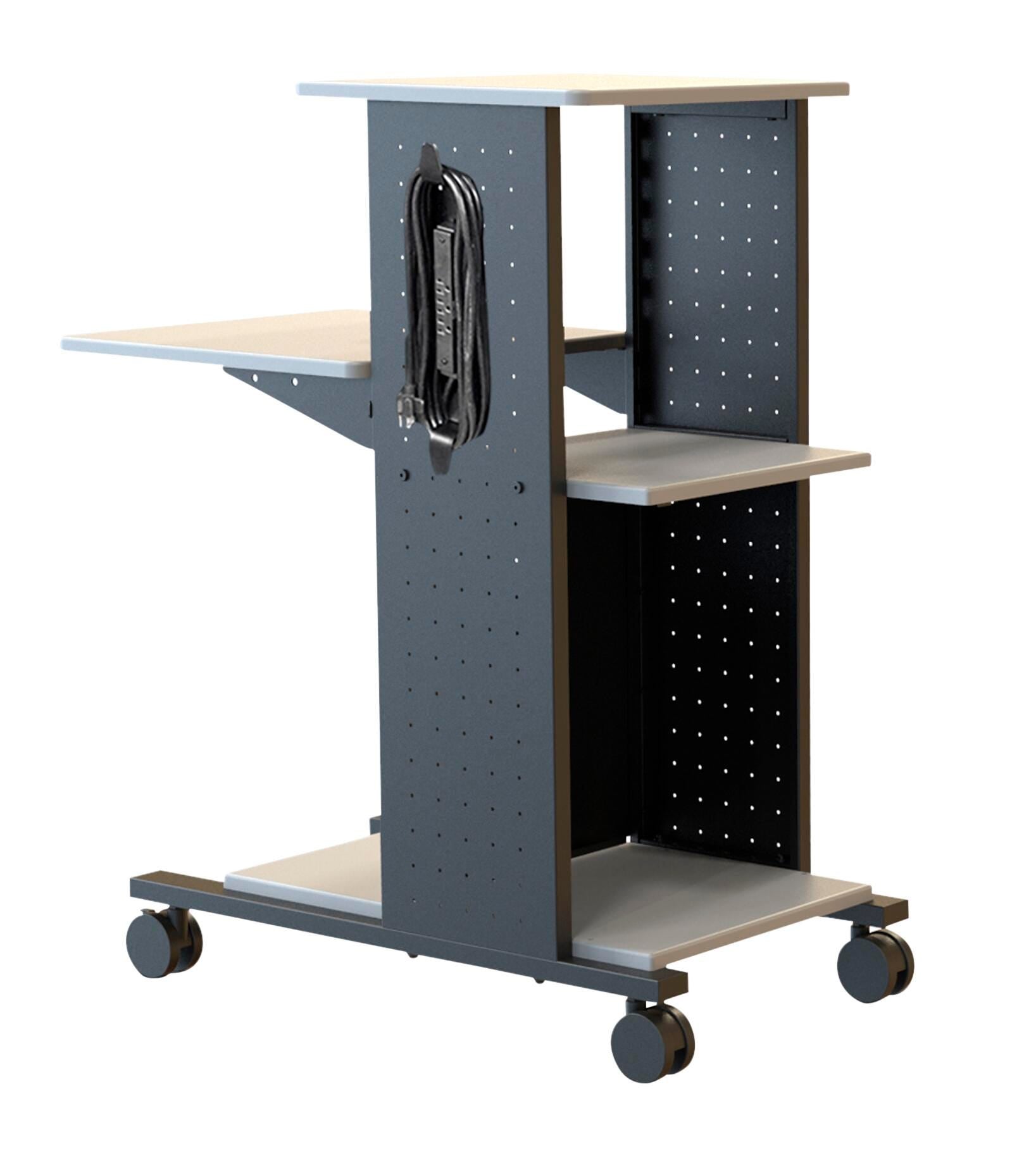 CART - PRESENTATION STATION - W/ELECTRIC - 4 SHELF - 18 X 34-1/2