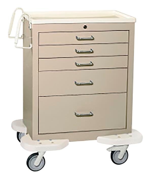 CART - FIVE DRAWER MEDICAL CART - 35 IN HIGH - 26-1/2 W X 18 D X 35 H IN