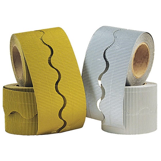 SCO CORRUGATED BORDER ROLL 57MMX15M GOLD -Min Qty 54
