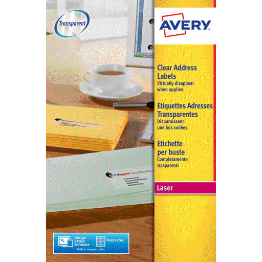 Clear Address Labels Bx25X21Sht