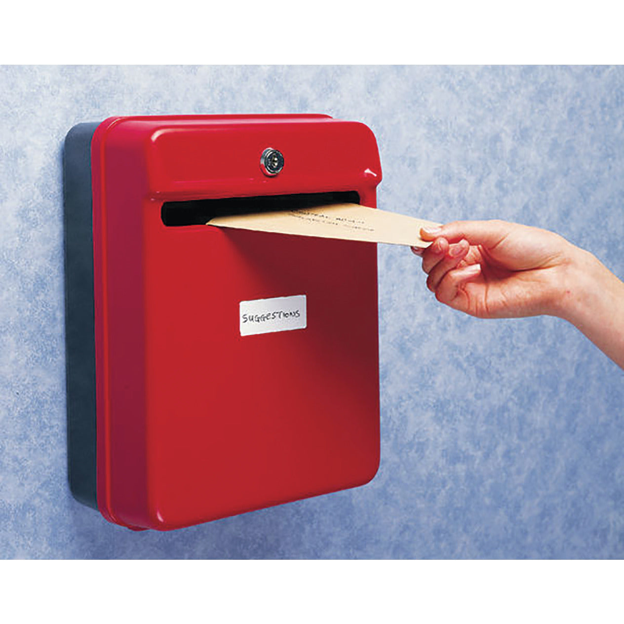 Suggestion Box Metal In Red,Lockable