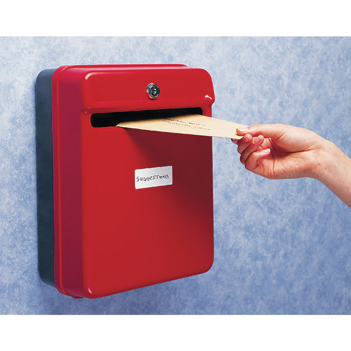 Suggestion Box Metal In Red,Lockable