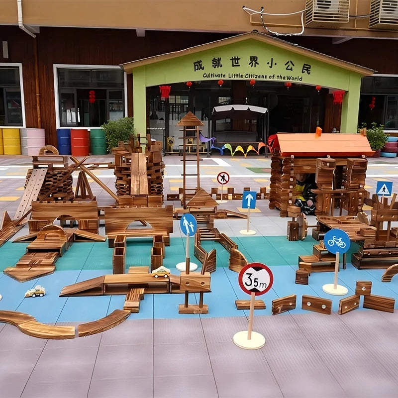 1223 pieces of outdoor comprehensive carbonized building
blocks