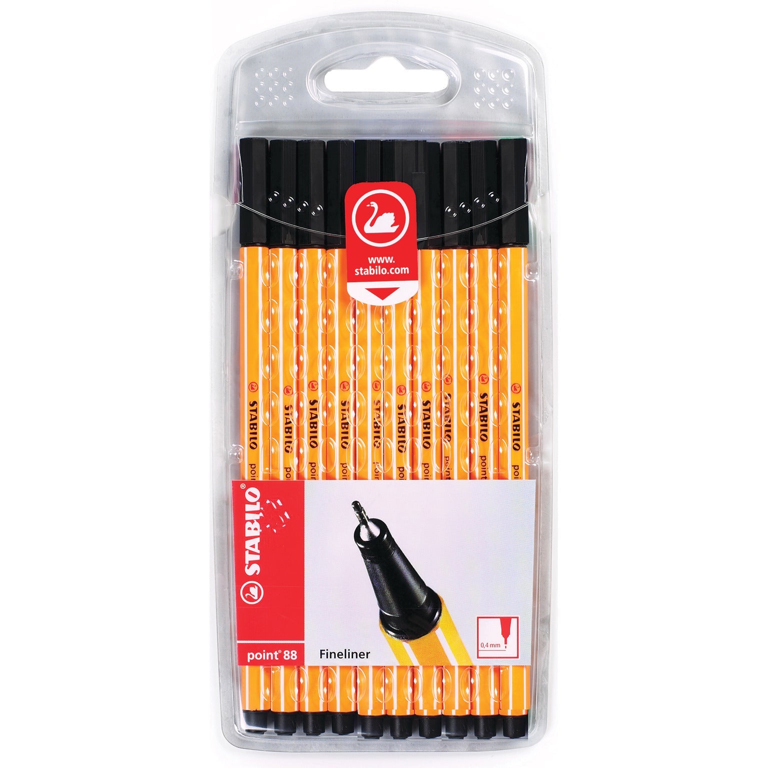 Pen Stabilo 88 Fineliner Black Pk.10