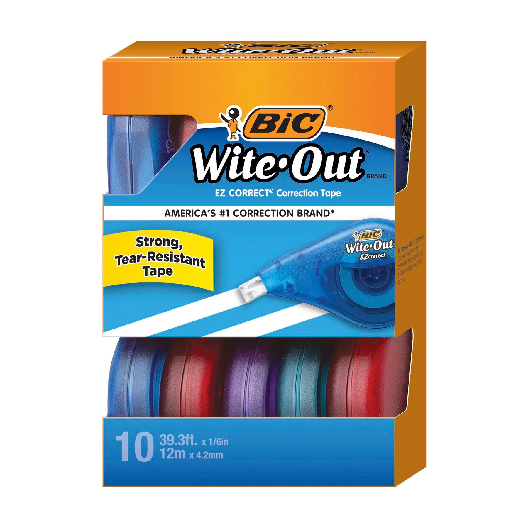 CORRECTION TAPE WITE-OUT EZ CORRECT WHITE PACK OF 10