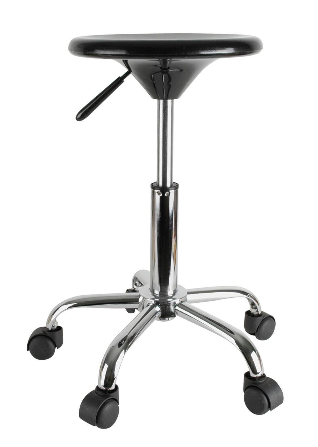 STOOL - JACK RICHESON PNEUMATIC WITH CASTERS - 19-24 IN ADJ H - BLUE SEAT COLOR - CHROME FRAME