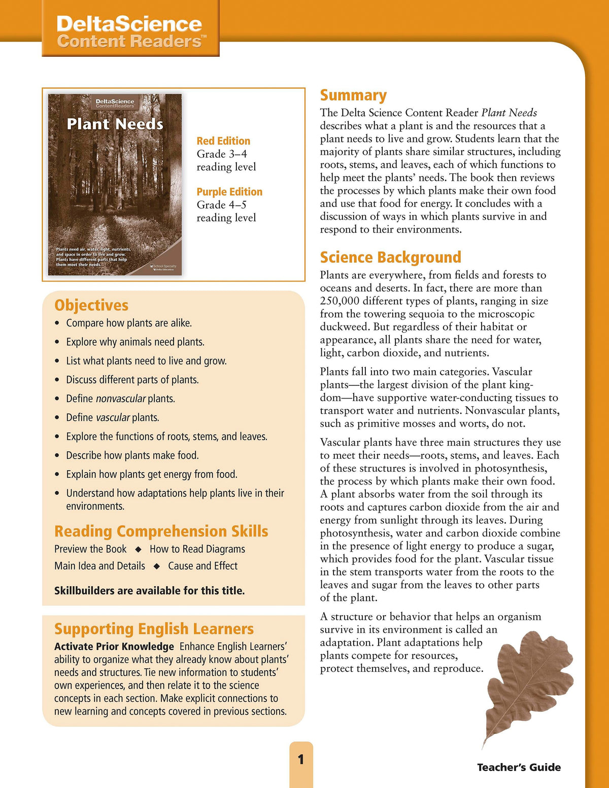 TG DSCR PLANT NEEDS RED AND PUR