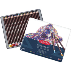 Pencils Derwent Coloursoft Tin 24