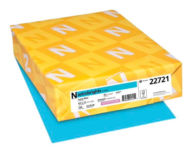 PAPER CARDSTOCK 8.5X11 LUNAR BLUE 65 LBS 250 SHEETS
