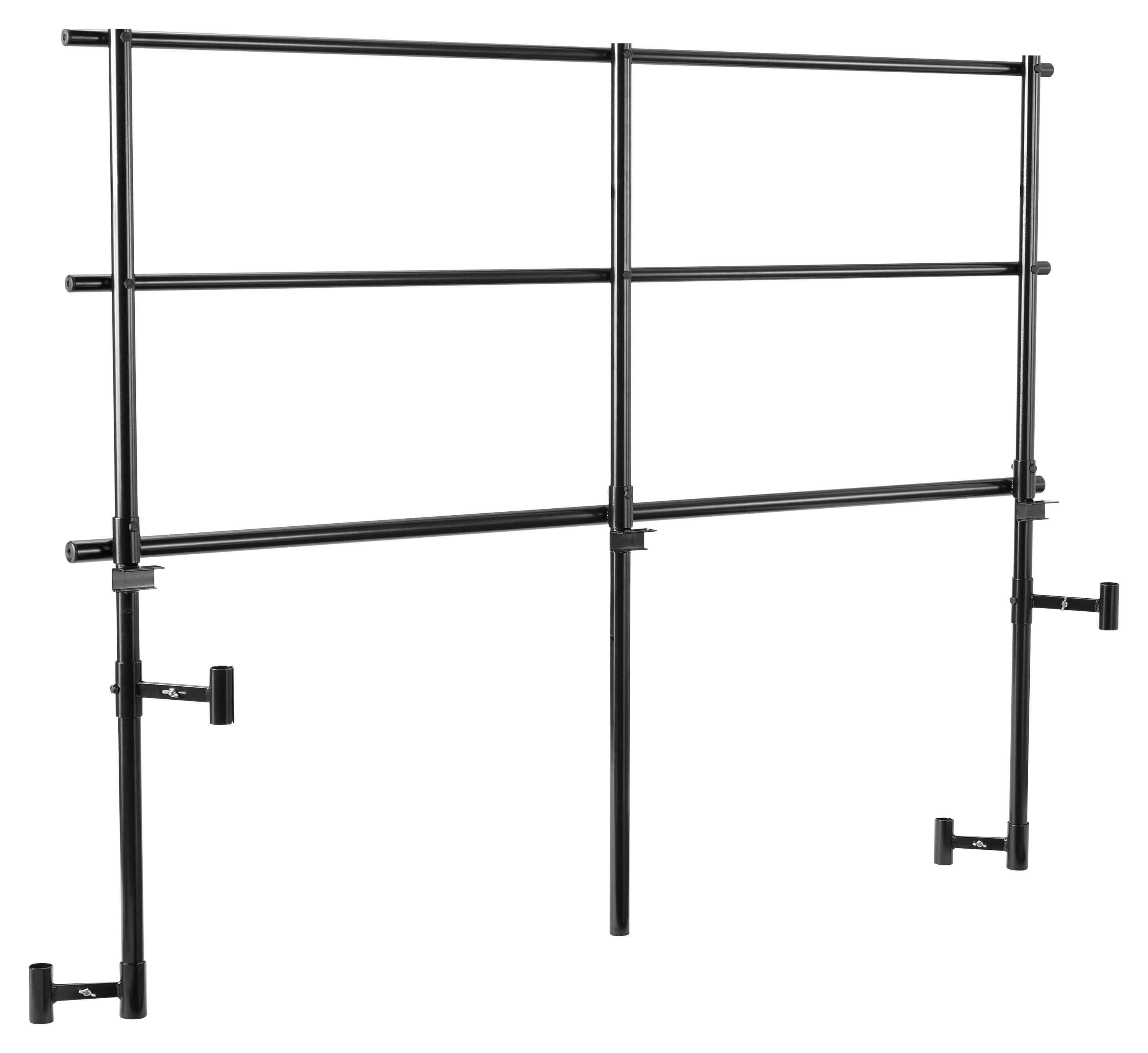 STAGES AND RISERS - NATIONAL PUBLIC SEATING BACK GUARDRAIL FOR 3-LEVEL TRANSPORT RISER - BLACK - 70-1/2 X 66-1/4