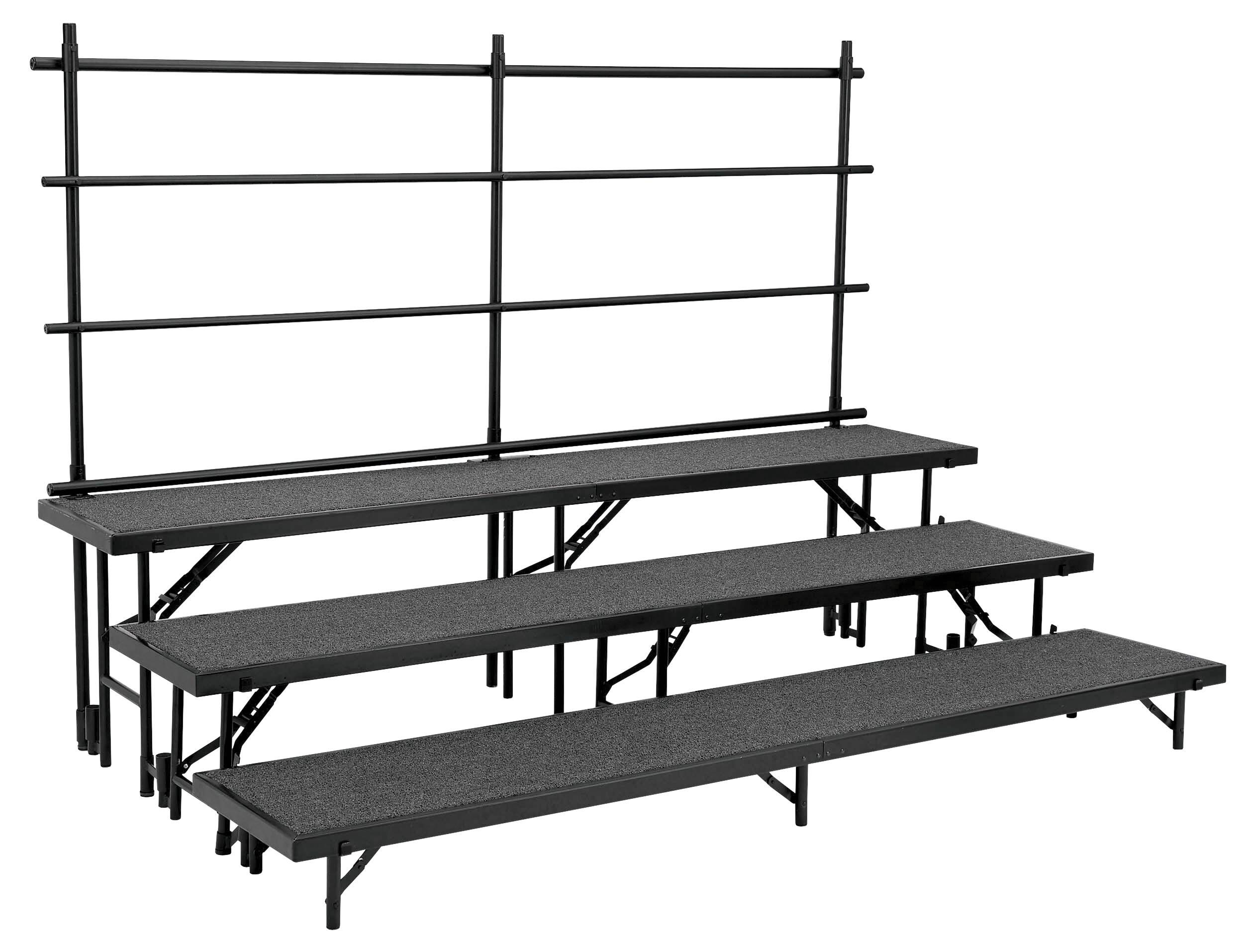 STAGES AND RISERS - NATIONAL PUBLIC SEATING BACK GUARDRAIL FOR 18 X 24 STRAIGHT RISERS