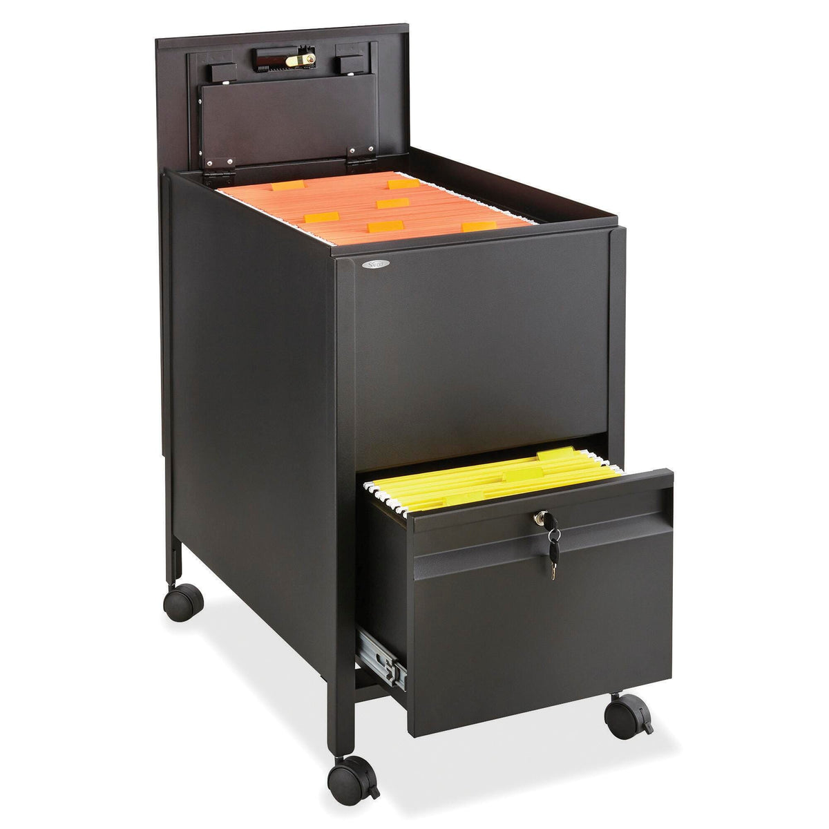 LOCKING MOBILE TUB FILE W/DRAWER BLACK