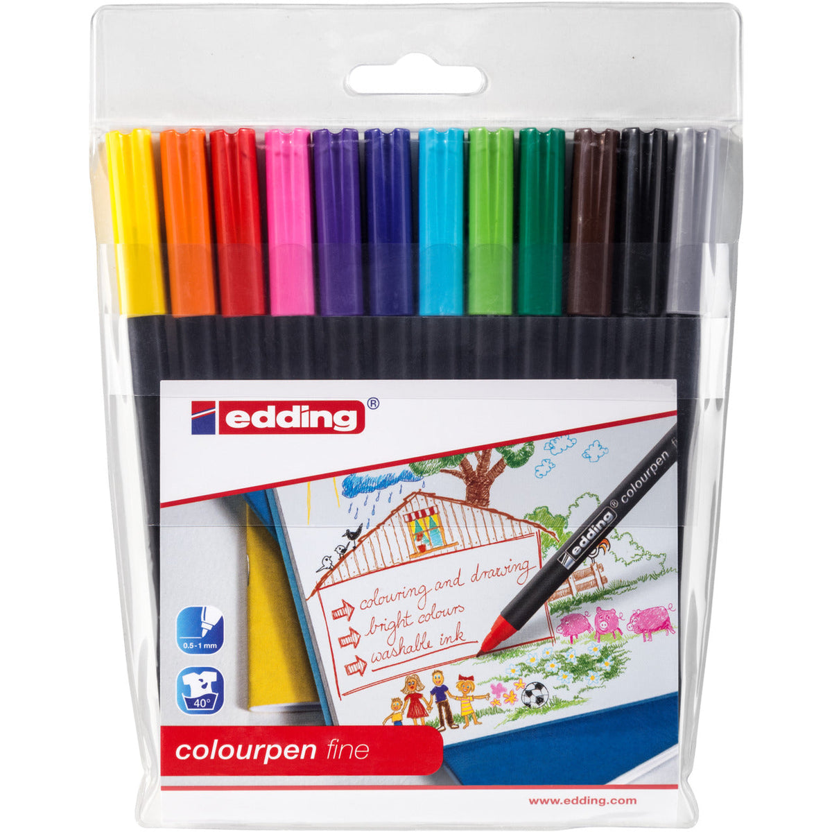Colourpen\' Fine Ast/Col Pack 12