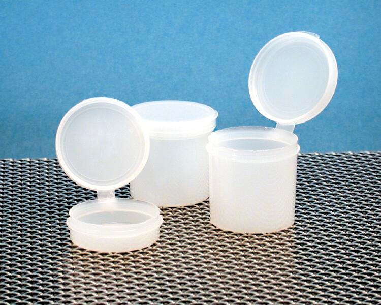 DISC-JAR HINGED LID PE 0.5 OZ PK/100