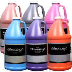 PAINT ACRYLIC STUDENTS CHROMACRYL HALF GALLONS ASST SECONDARY COLORS SET OF 6