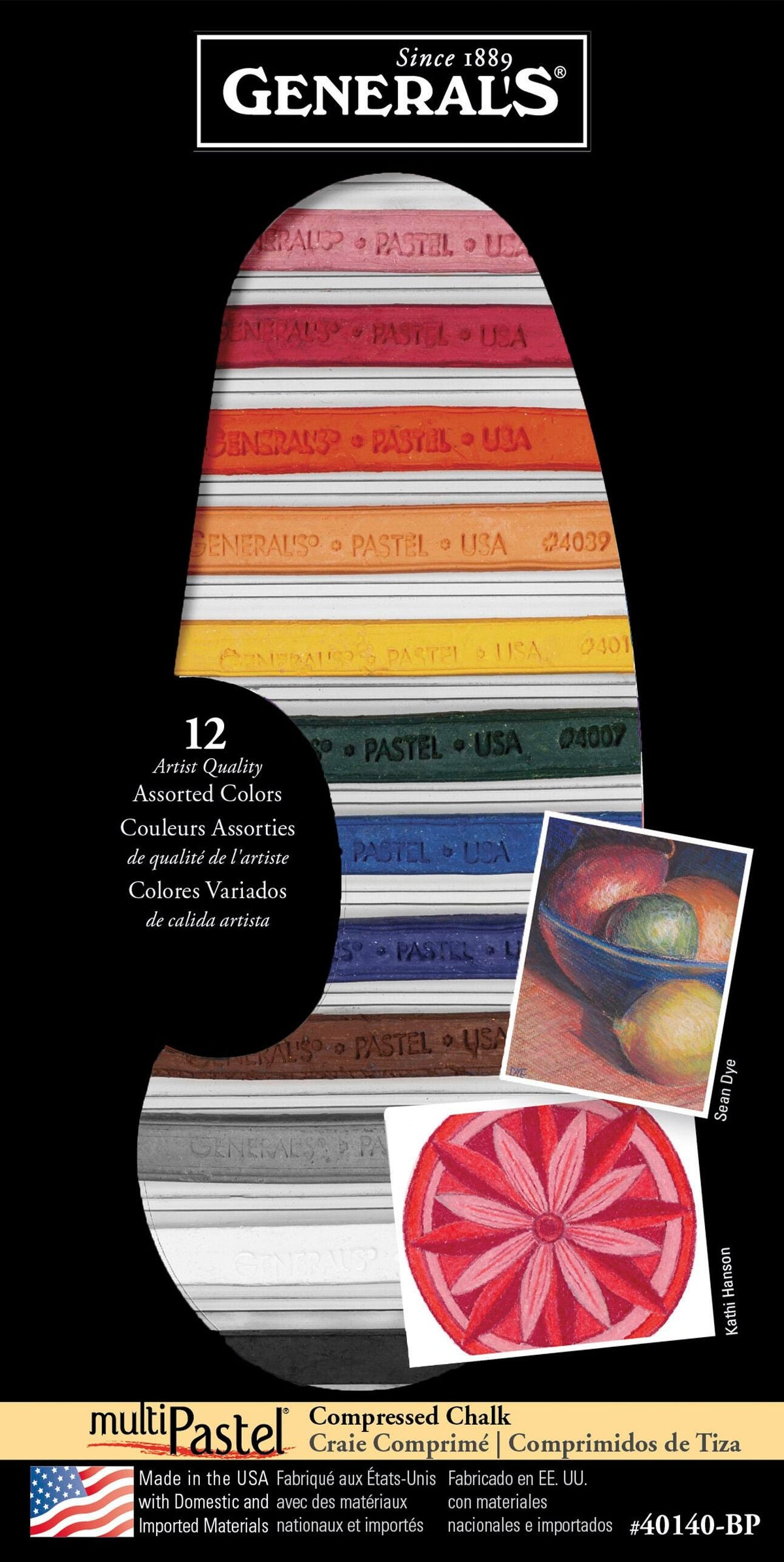 PASTEL CHALK GENERALS MULTIPASTEL ASST COLORS SET OF 12