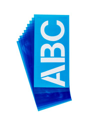 STENCILS 3 IN HELVETICA CAPS ONLY