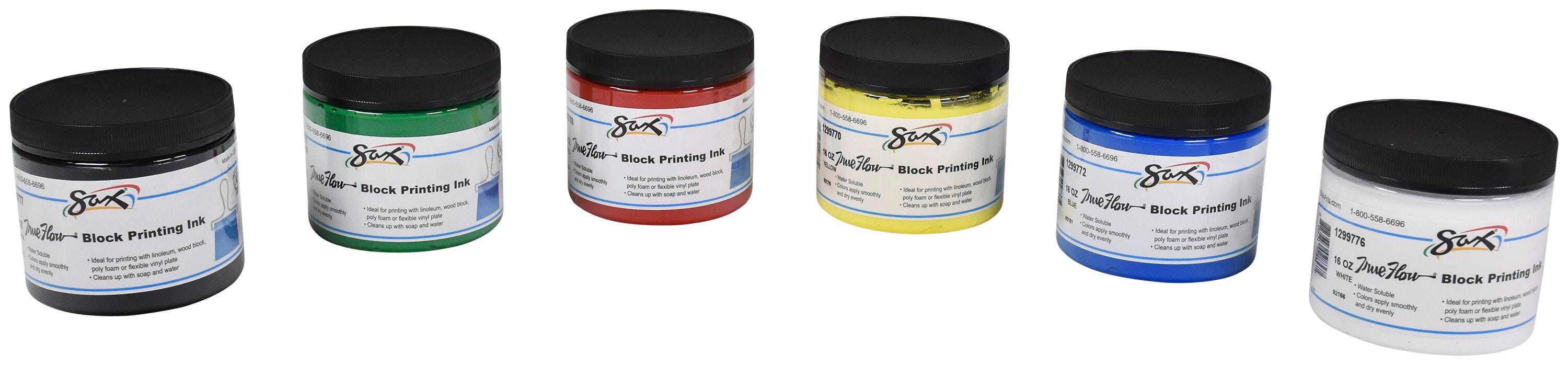INK BLOCK PRINTING SAX PINT ASSORTED COLORS SET OF 6